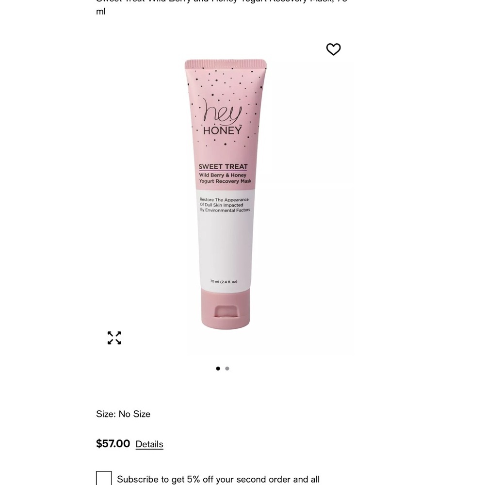 Hey Honey Sweet Treat Recovery Mask - Pink